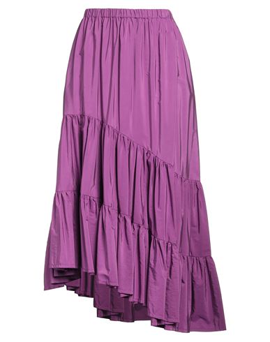 Msgm Asymmetric Tiered Midi Skirt In Purple
