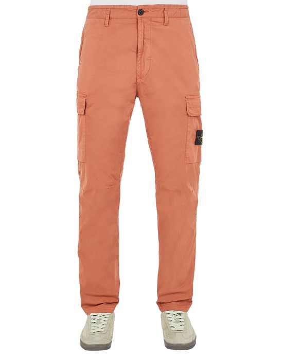 Stone Island Trousers Red Cotton, Elastane In Neutral
