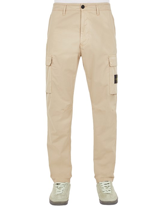 Stone Island Pantalons Beige Coton, Élasthanne In Neutral