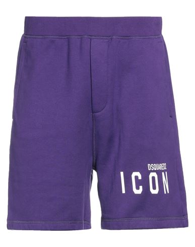 Dsquared2 Man Shorts & Bermuda Shorts Purple Size M Cotton
