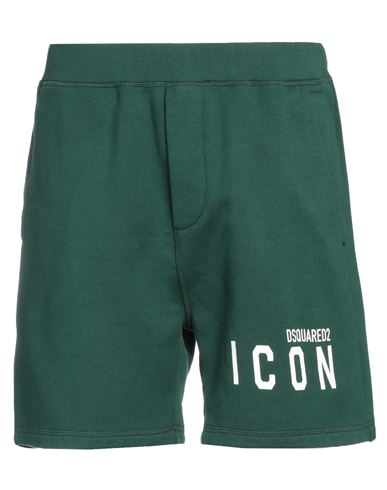 Dsquared2 Man Shorts & Bermuda Shorts Green Size M Cotton