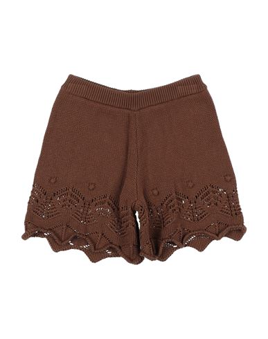Vicolo Toddler Girl Shorts & Bermuda Shorts Brown Size 6 Cotton, Acrylic In Brown