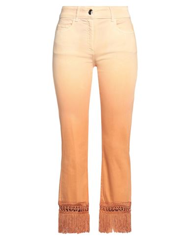Nenette Woman Jeans Apricot Size 28 Cotton, Elastomultiester, Elastane In Orange