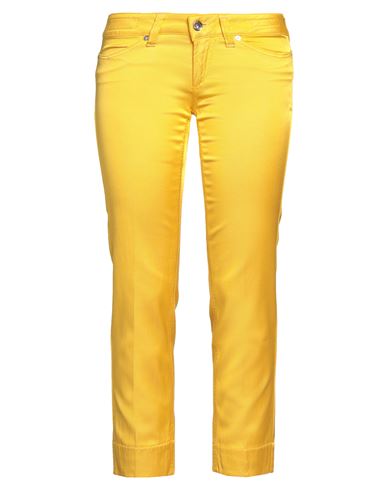 Jacob Cohёn Woman Cropped Pants Yellow Size 32 Cotton, Viscose, Elastane