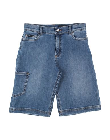Dolce & Gabbana Babies'  Toddler Boy Denim Shorts Blue Size 7 Cotton, Elastane, Butadiene, Polyester, Brass