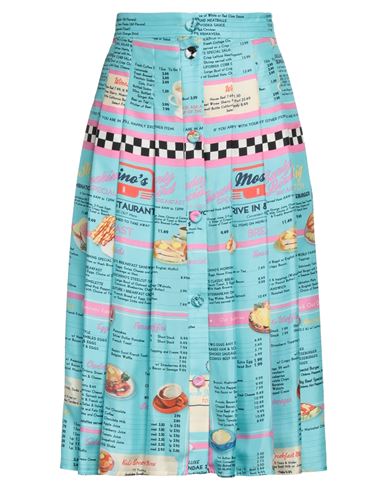Moschino Woman Midi Skirt Sky Blue Size 8 Silk