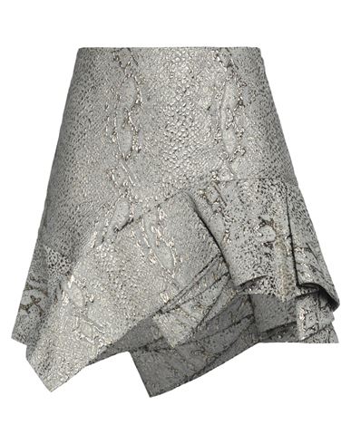 Just Cavalli Woman Mini Skirt Grey Size 4 Polyester, Cotton, Polyamide