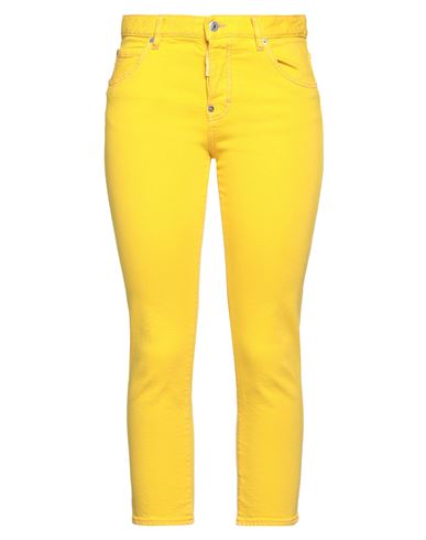 Dsquared2 Woman Jeans Ocher Size 2 Cotton, Elastane In Yellow