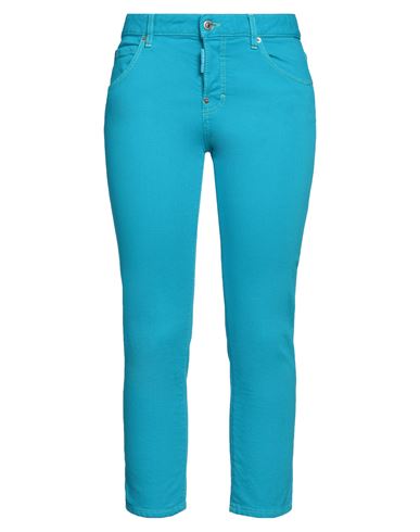 Shop Dsquared2 Woman Jeans Azure Size 2 Cotton, Elastane In Blue