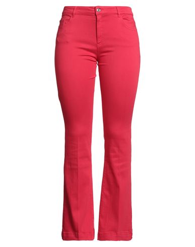 Nenette Woman Jeans Red Size 29 Cotton, Elastomultiester, Elastane In Red