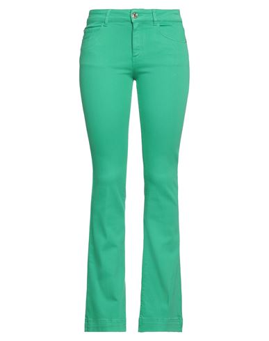 Nenette Woman Jeans Green Size 28 Cotton, Elastomultiester, Elastane