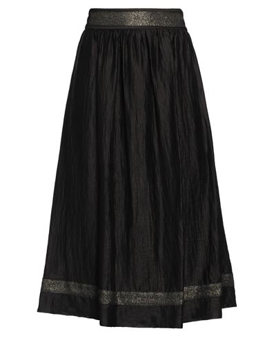 Shop Icona By Kaos Woman Midi Skirt Black Size 6 Linen, Polyamide