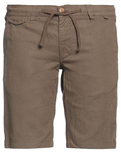 Impure Man Shorts & Bermuda Shorts Brown Size Xl Linen, Cotton
