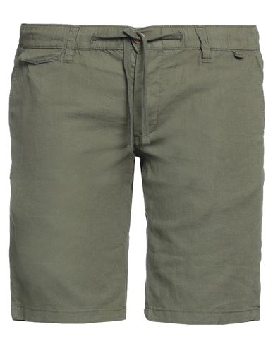 Impure Man Shorts & Bermuda Shorts Military Green Size Xl Linen, Cotton