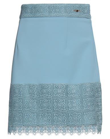 Elisabetta Franchi Woman Mini Skirt Pastel Blue Size 6 Polyester, Elastane