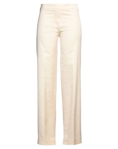 D-exterior D. Exterior Woman Pants Cream Size 10 Viscose, Cotton, Elastane In White