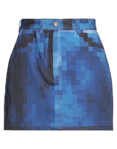 Loewe Woman Denim Skirt Bright Blue Size 6 Cotton, Calfskin