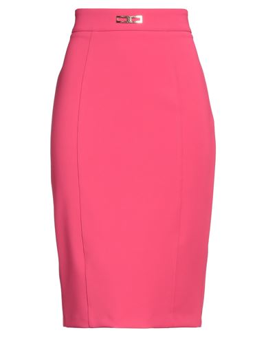 Elisabetta Franchi Woman Midi Skirt Fuchsia Size 6 Polyester, Elastane In Pink