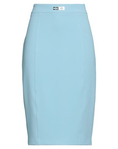 Elisabetta Franchi Woman Midi Skirt Light Blue Size 12 Polyester, Elastane
