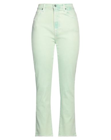7 For All Mankind Woman Jeans Light Green Size 29 Cotton, Lyocell, Elastomultiester, Elastane