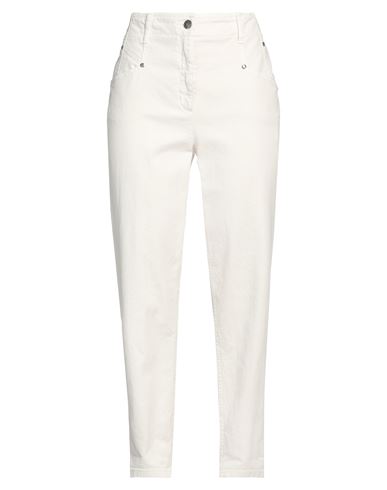 Luisa Cerano Woman Pants Cream Size 10 Cotton, Elastane In White