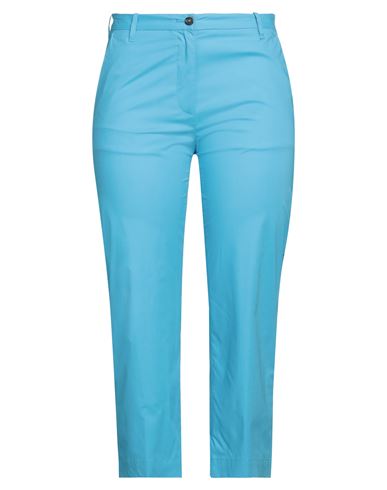 Nine In The Morning Woman Pants Azure Size 29 Cotton, Silk, Elastane In Blue