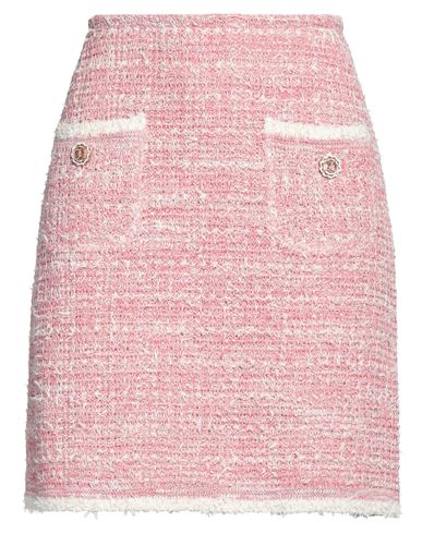 Shop Bruno Manetti Woman Mini Skirt Pink Size 8 Cotton, Linen, Polyester, Polyamide