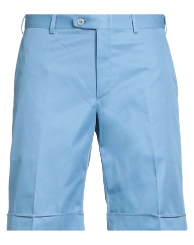 Brioni Man Shorts & Bermuda Shorts Azure Size 38 Cotton In Blue