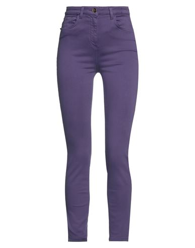 Shop Elisabetta Franchi Woman Jeans Purple Size 26 Cotton, Elastomultiester, Elastane