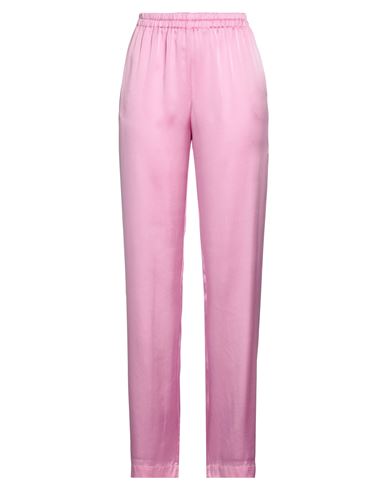 Caliban Woman Pants Pink Size 12 Silk, Elastane