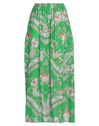 Emilio Pucci Pucci Woman Maxi Skirt Green Size 12 Cotton, Viscose