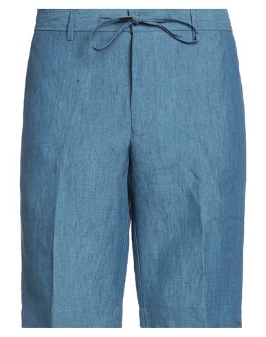 Shop Germano Man Shorts & Bermuda Shorts Blue Size 38 Linen