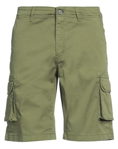 Bomboogie Man Shorts & Bermuda Shorts Military Green Size 33 Cotton, Elastane