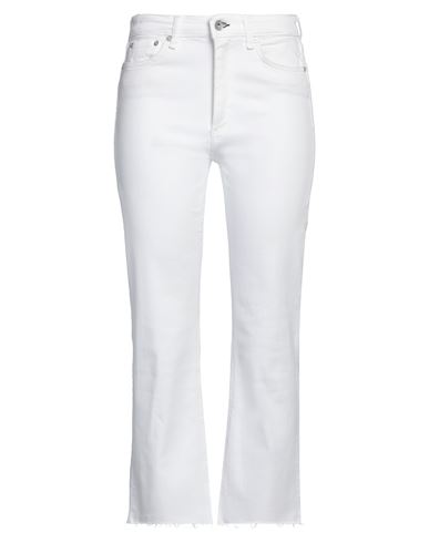 High Woman Pants White Size 30 Cotton, Polyester, Lyocell