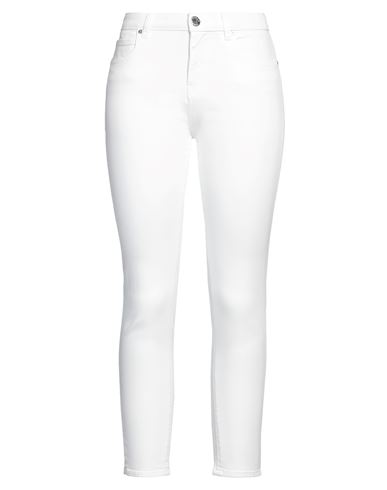Shop Pinko Woman Jeans White Size 31 Cotton, Viscose, Lyocell, Elastomultiester, Elastane