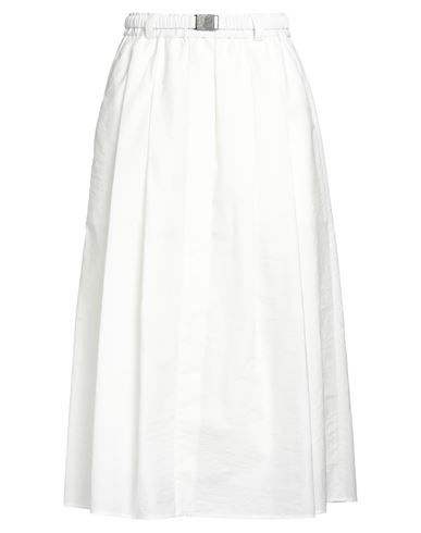 Brunello Cucinelli Woman Midi Skirt White Size 8 Cotton, Polyamide, Brass In White