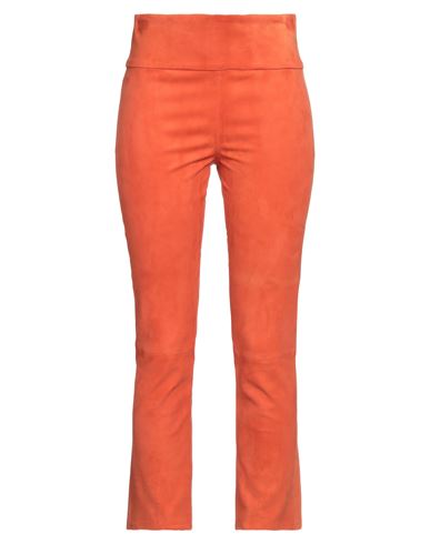 Nove Woman Pants Orange Size 10 Ovine Leather