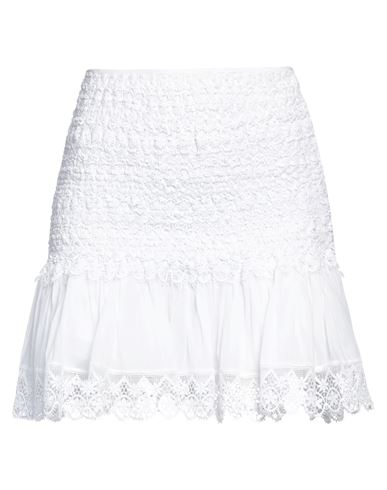 Shop Charo Ruiz Ibiza Woman Mini Skirt White Size L Cotton, Polyester