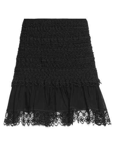 Shop Charo Ruiz Ibiza Woman Mini Skirt Black Size L Cotton, Polyester