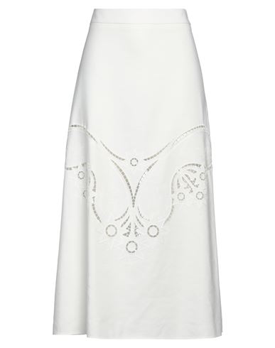 Shop Chloé Woman Midi Skirt Ivory Size 2 Viscose, Ramie In White