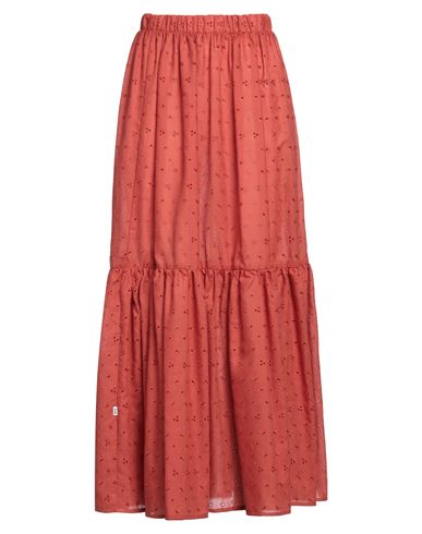 Shop Jijil Woman Maxi Skirt Rust Size 4 Polyester, Cotton In Red