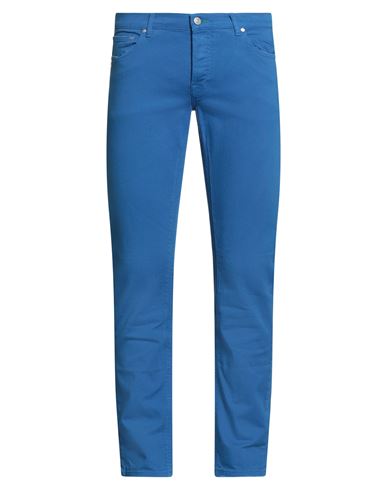 Grey Daniele Alessandrini Man Pants Bright Blue Size 33 Cotton, Elastane In Blue