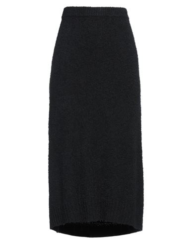 Sminfinity Woman Midi Skirt Black Size S Cotton, Polyamide, Cashmere