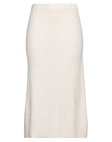 Sminfinity Woman Midi Skirt Beige Size L Cotton, Polyamide, Cashmere