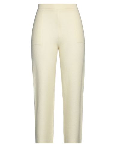 Sminfinity Woman Pants Light Yellow Size M Cashmere, Cotton