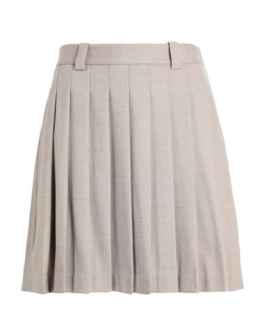 Arket Woman Mini Skirt Khaki Size 10 Wool, Polyester, Elastane In Beige