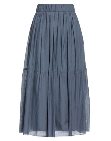 Peserico Easy Woman Midi Skirt Slate Blue Size 8 Cotton