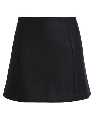 Arket Woman Mini Skirt Black Size 12 Wool, Polyamide, Acrylic