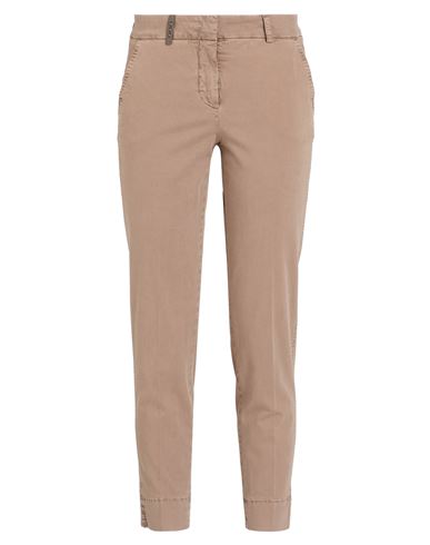 Peserico Woman Pants Khaki Size 2 Cotton, Elastane In Beige