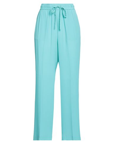 Seventy Sergio Tegon Woman Pants Turquoise Size 12 Acetate, Silk In Blue